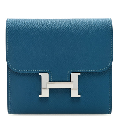 Hermes Epsom Constance Compact Wallet Bleu Izmir 1 of 6