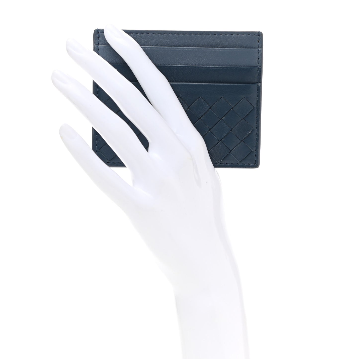 Nappa Intrecciato Card Holder Grey