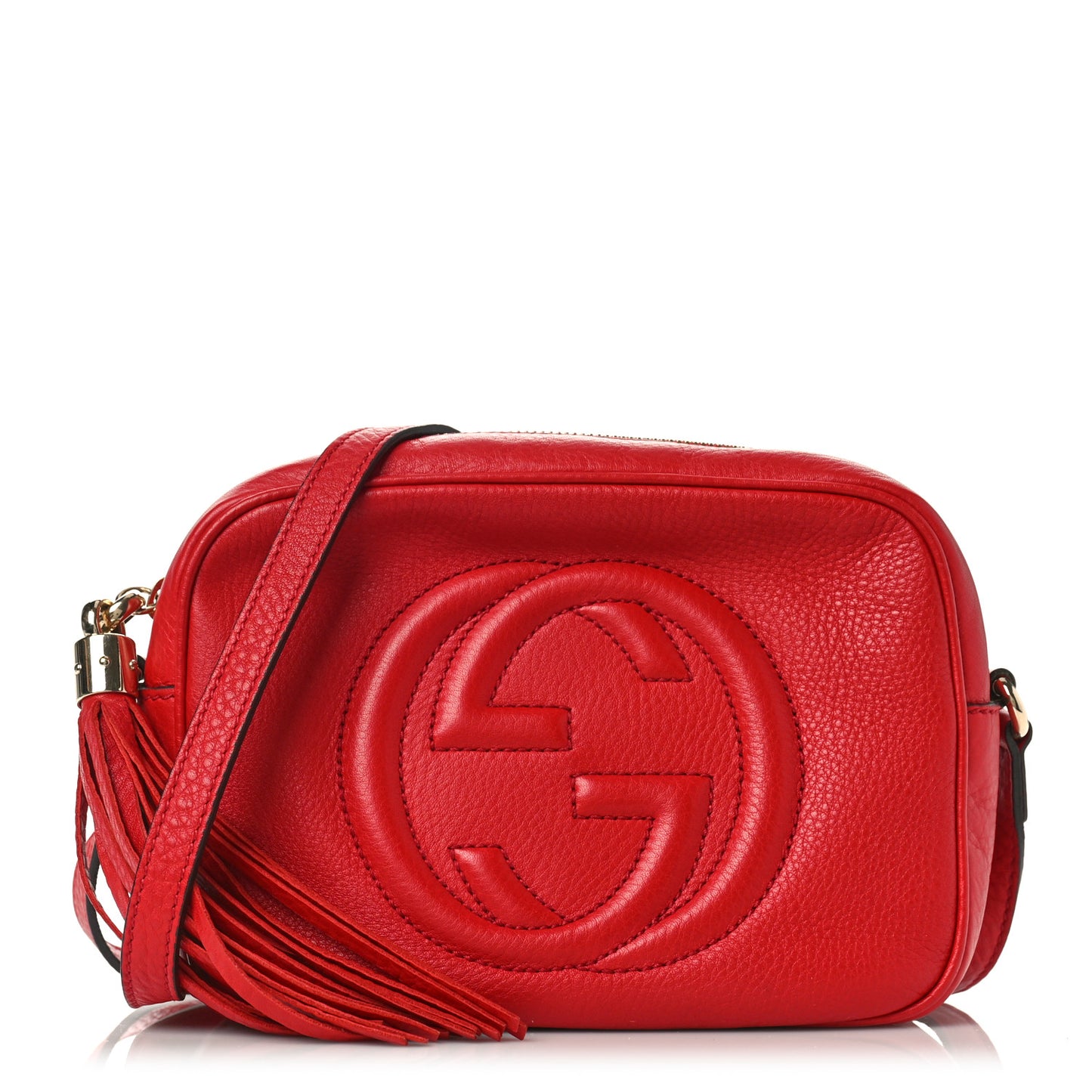 Pebbled Calfskin Small Soho Disco Bag Tabasco Red