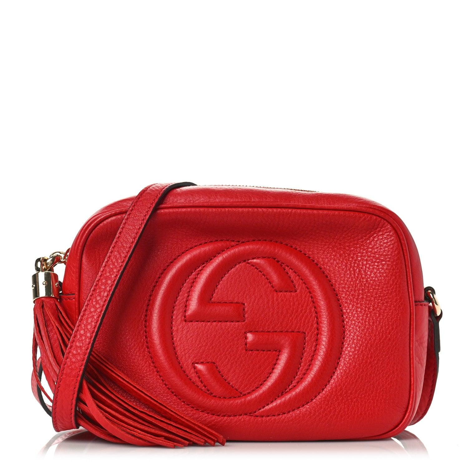 Gucci Pebbled Calfskin Small Soho Disco Bag Tabasco Red 1 of 9