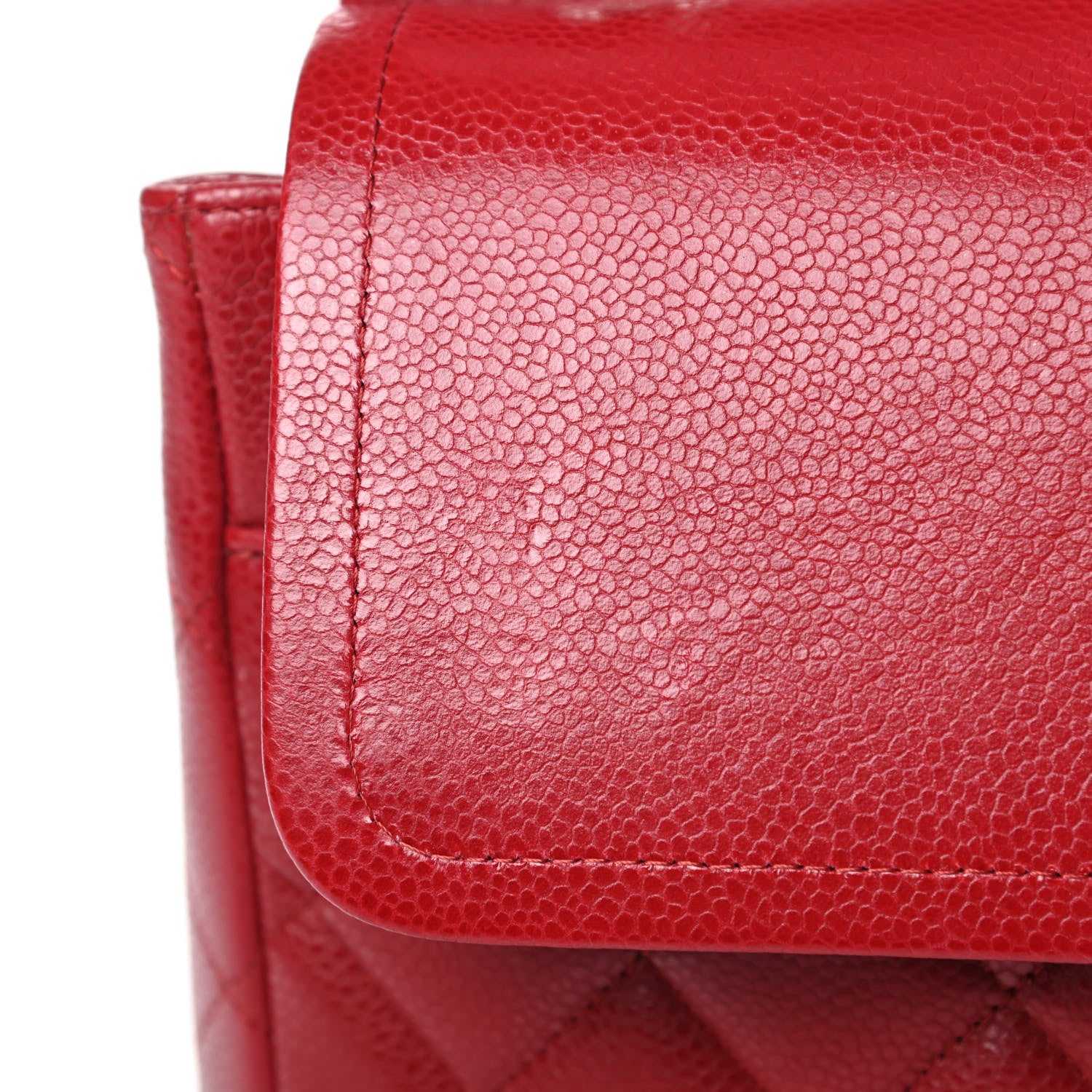 Chanel Caviar Quilted Maxi Double Flap Red 12 of 14