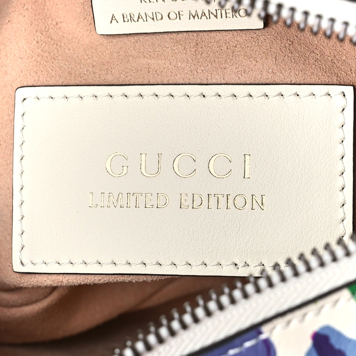 Gucci X KEN SCOTT Calfskin Matelasse Floral Print Mini GG Marmont Chain Shoulder Bag Ivory Pink 7 of 9