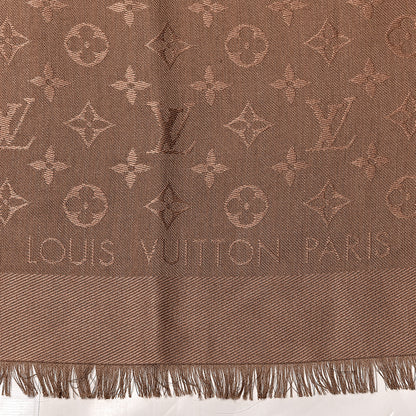 Louis Vuitton Silk Wool Monogram Shawl Cappuccino 3 of 4