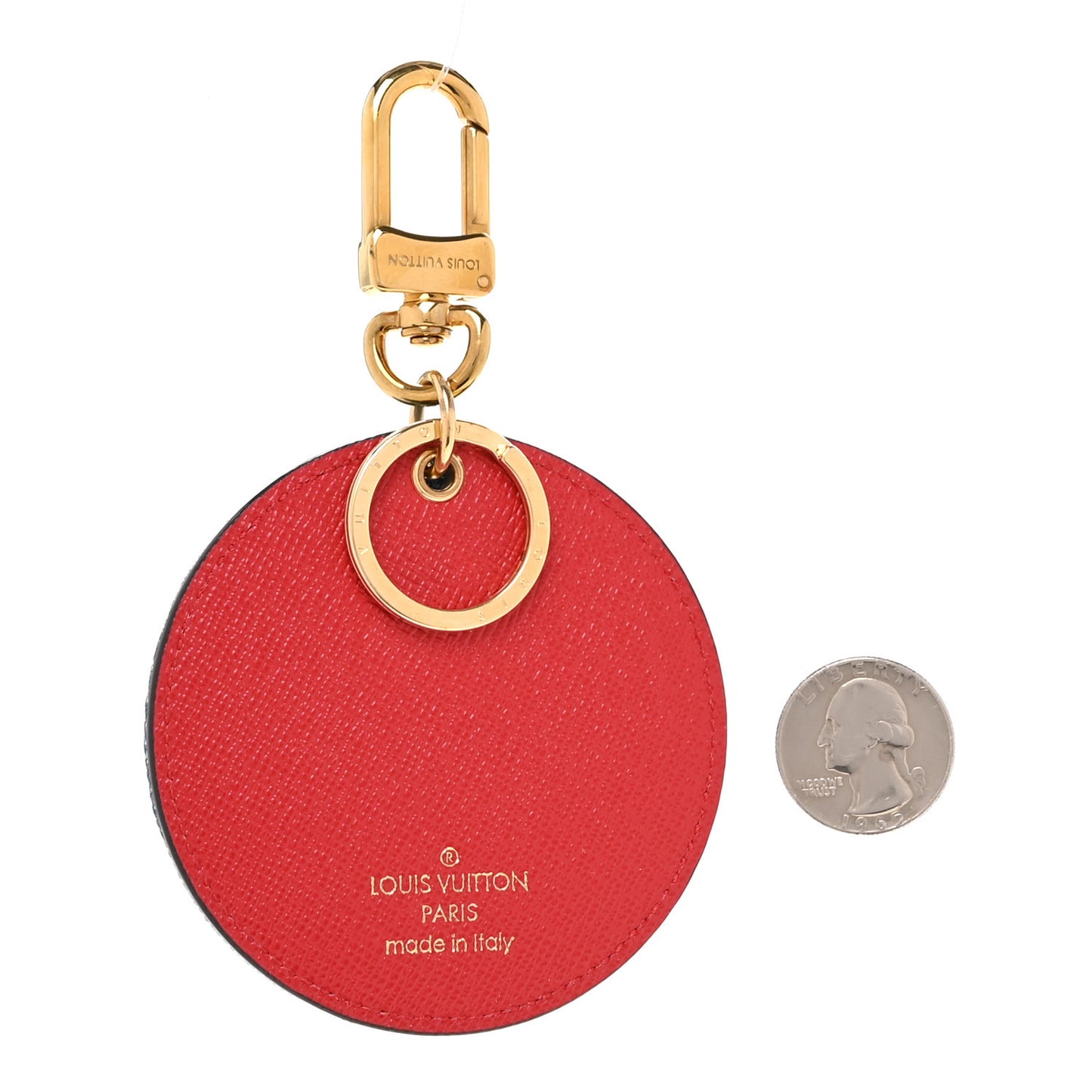 Denim Damier Monogram Patchwork Bag Charm Key Holder