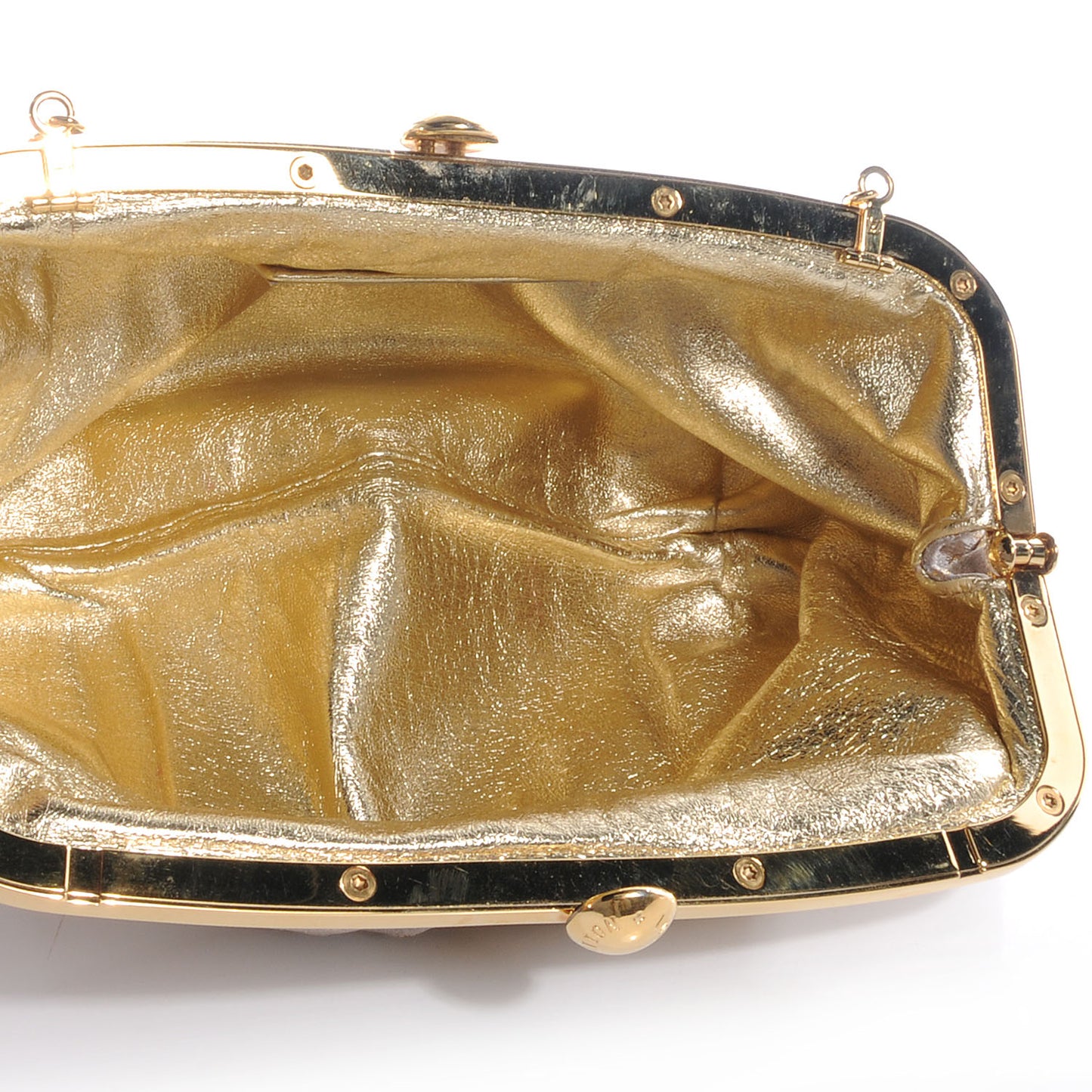 Satin Monogram Aumoniere Clutch Silver