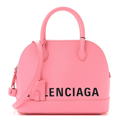 Balenciaga Signature Grained Calfskin Logo S Ville Top Handle Bag Rose Bubblegum Black 1 of 9