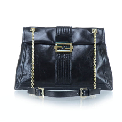 Fendi Vitello Acqua Maxi Baguette Shoulder Bag Black 1 of 11