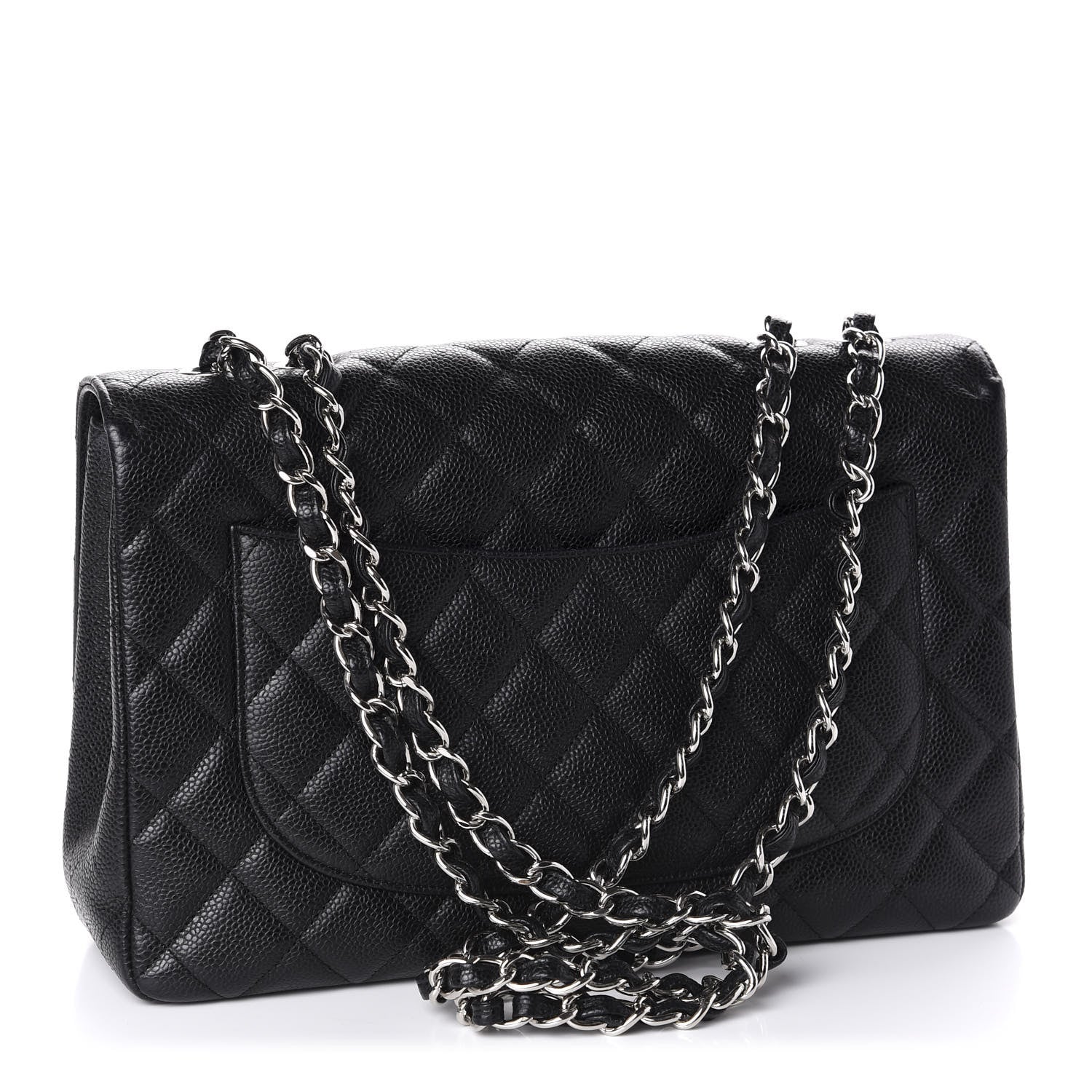 Chanel Caviar Quilted Jumbo Single Flap Black 3 of 10