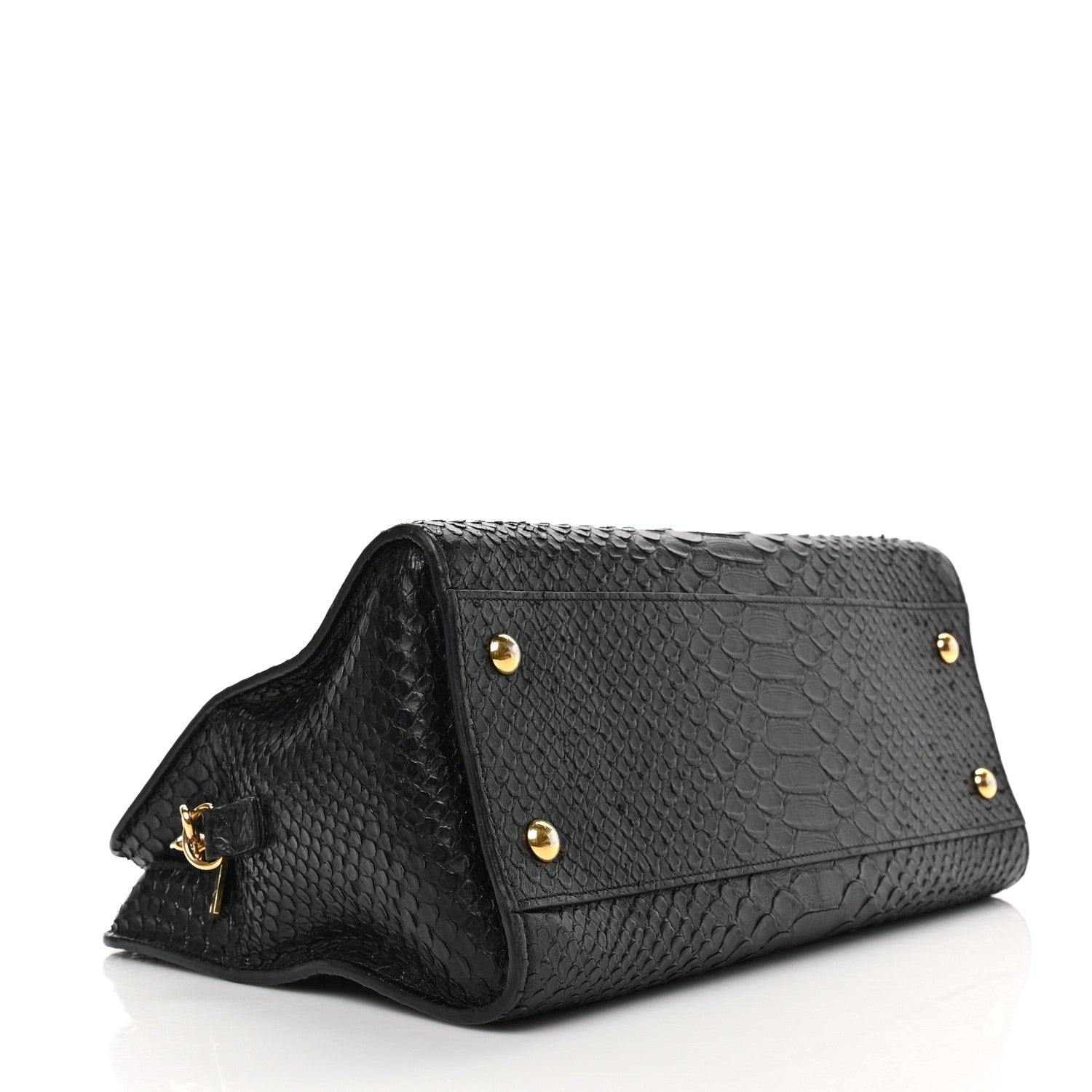 Saint Laurent Python Calfskin Embossed Monogram Baby Cabas Black 4 of 8