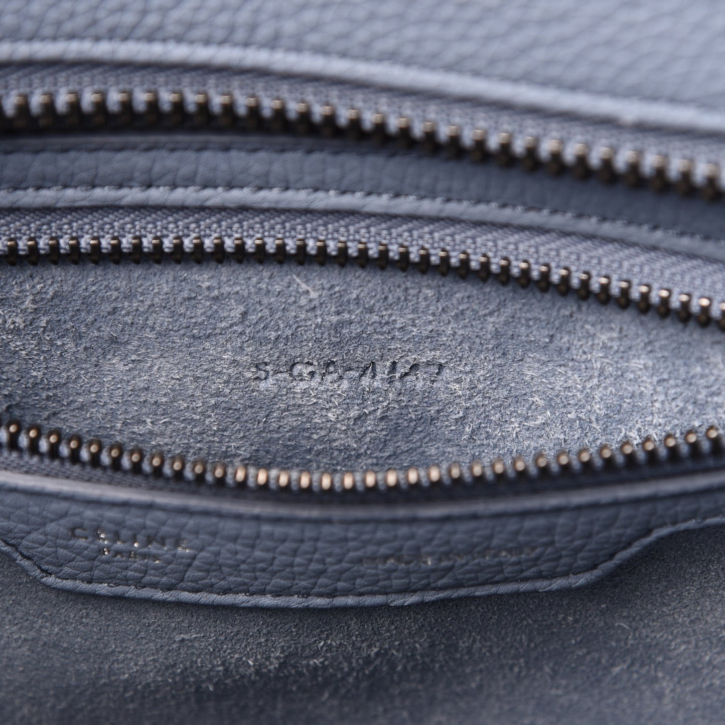 Drummed Calfskin Micro Luggage Slate