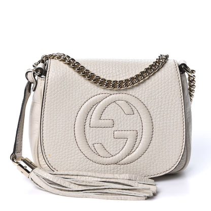 Gucci Pebbled Calfskin Small Soho Flap Crossbody Off White 1 of 9