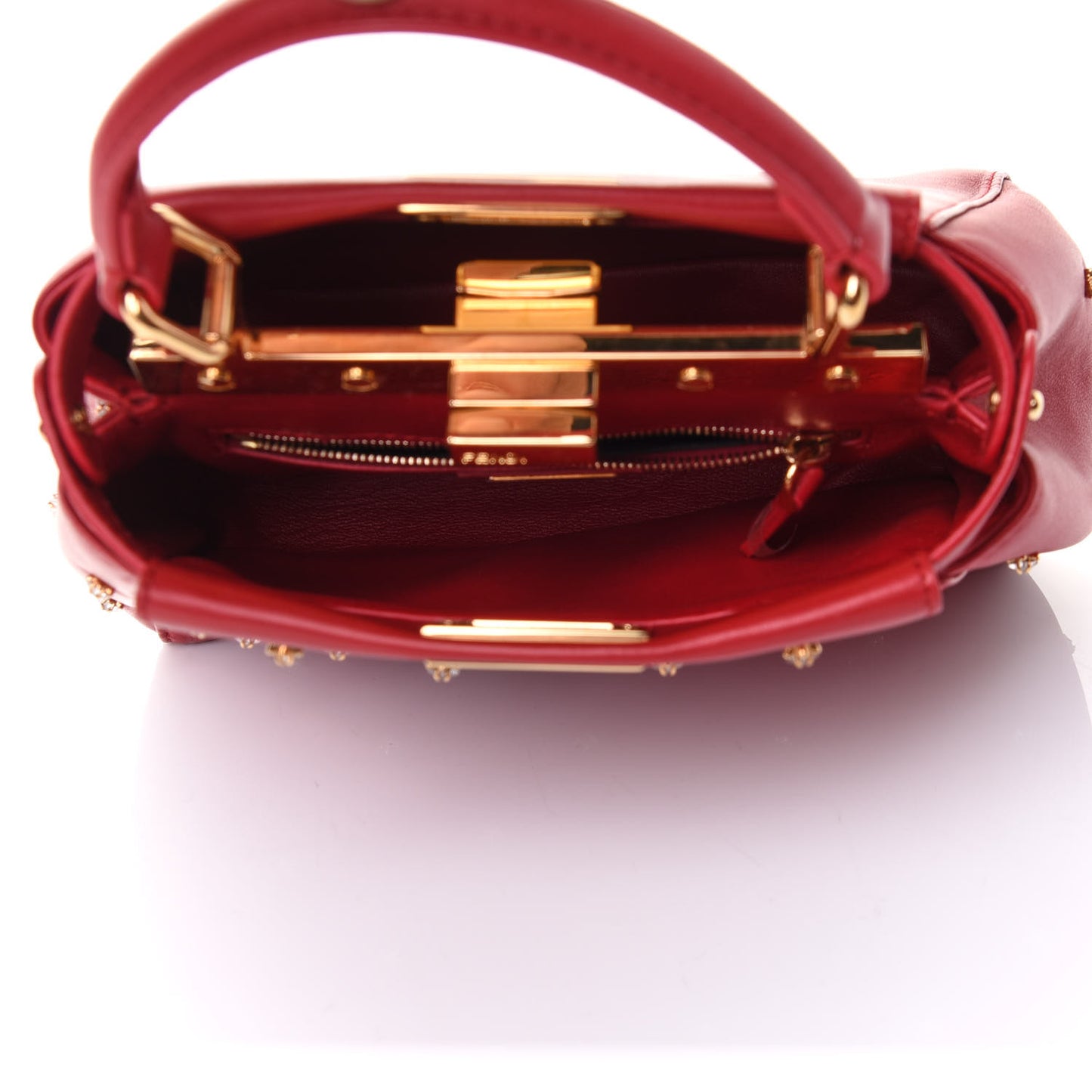 Nappa Crystal Stars Studded XS Peekaboo Iconic Satchel Fragola