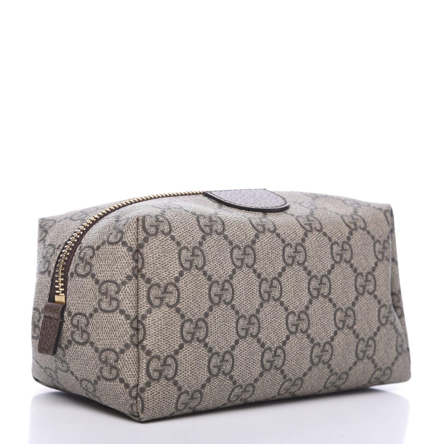 Soft GG Supreme Monogram Calfskin Medium Ophidia Cosmetic Case Beige Ebony New Acero