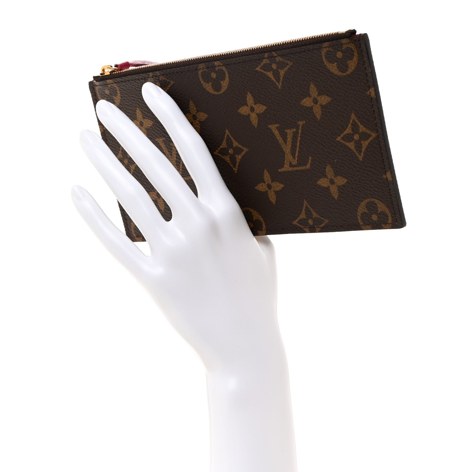 Louis Vuitton Monogram Felicie Chain Wallet Zippered Insert Fuchsia 2 of 6