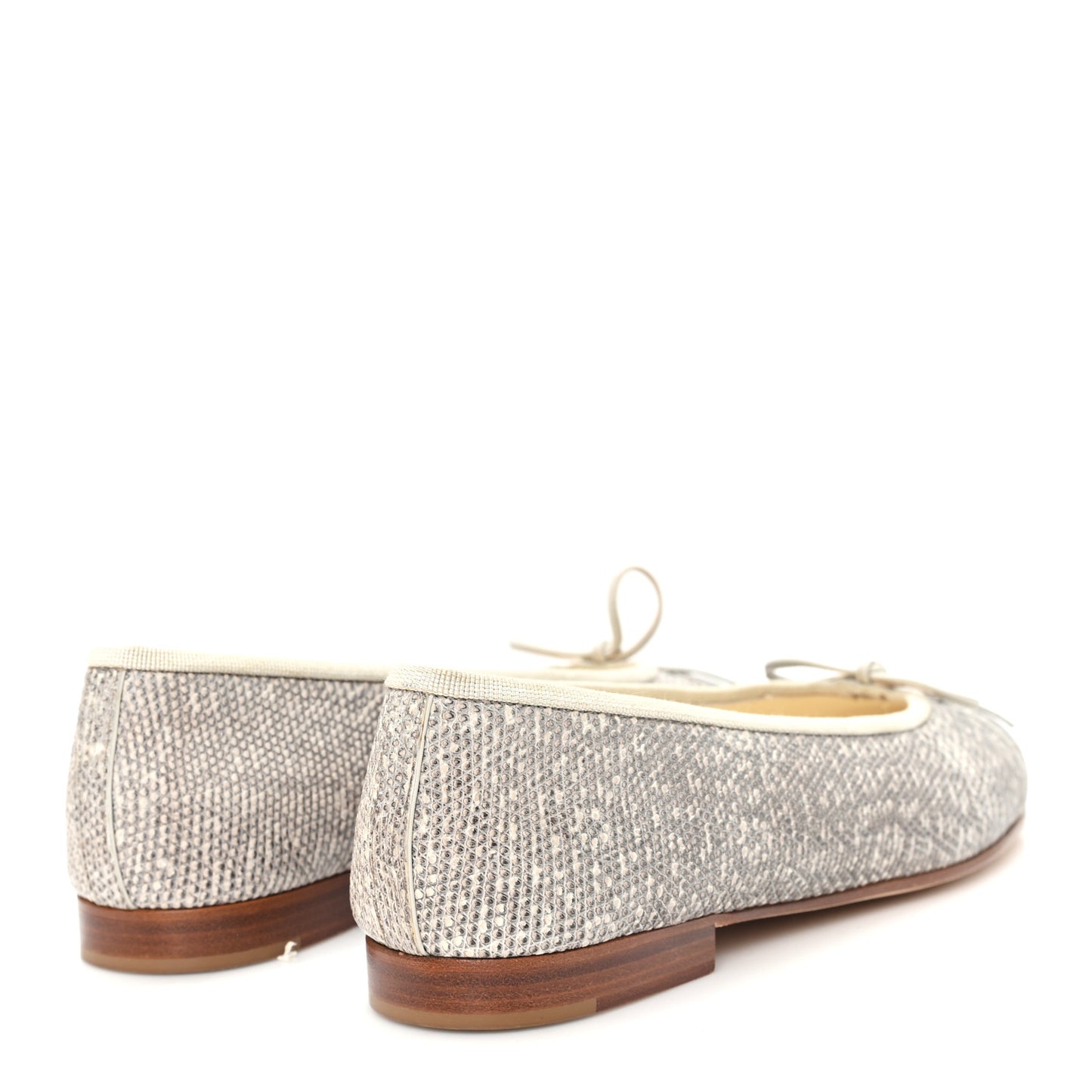 Lizard Cap Toe CC Ballerina Flats 38.5 Grey