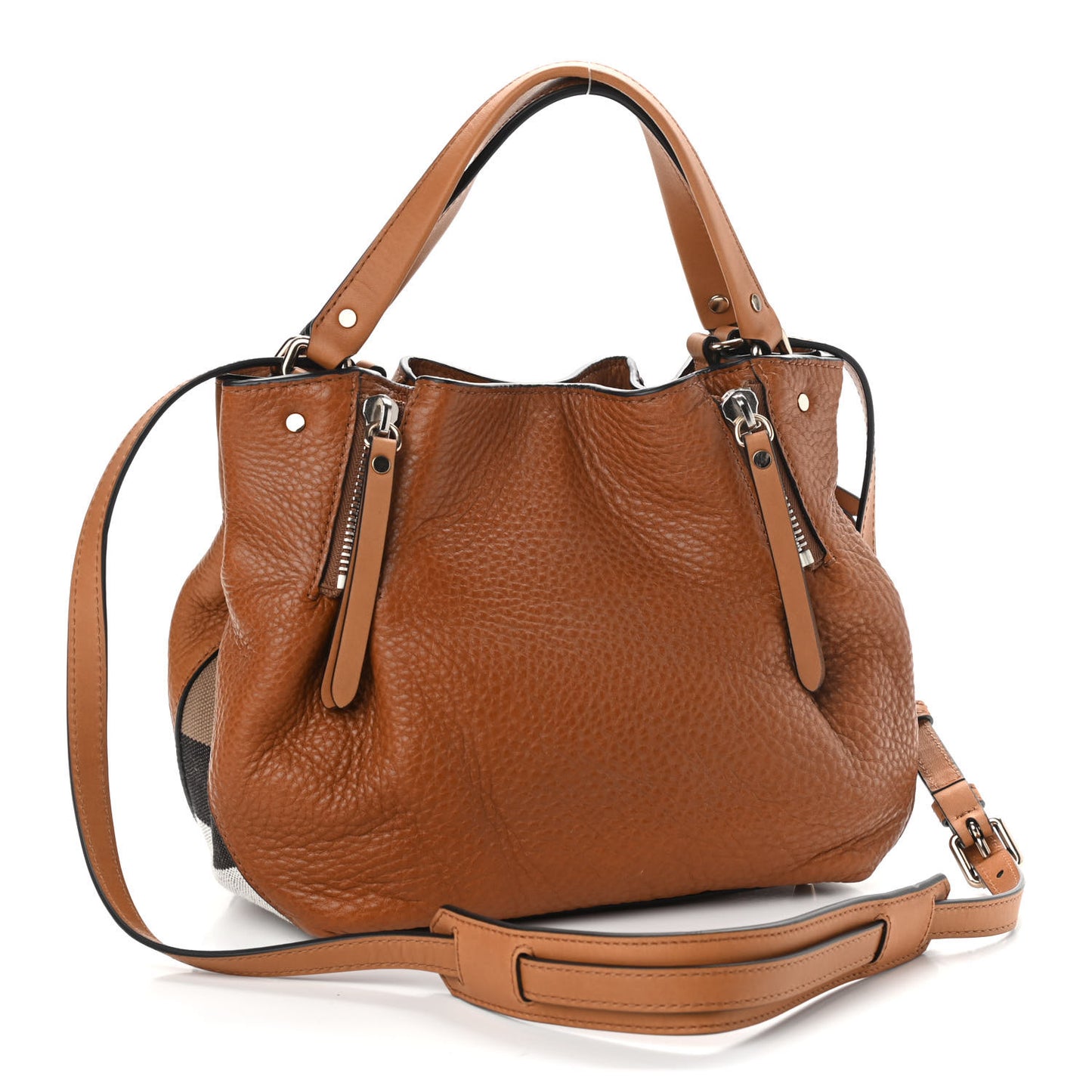 Grainy Calfskin House Check Small Maidstone Saddle Brown