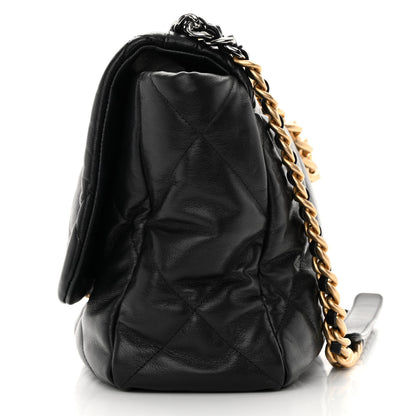 Chanel Lambskin Quilted Maxi Chanel 19 Flap Black 16 of 16
