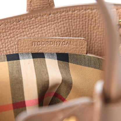 Burberry Grainy Calfskin House Check Small Banner Tote Tan 6 of 9