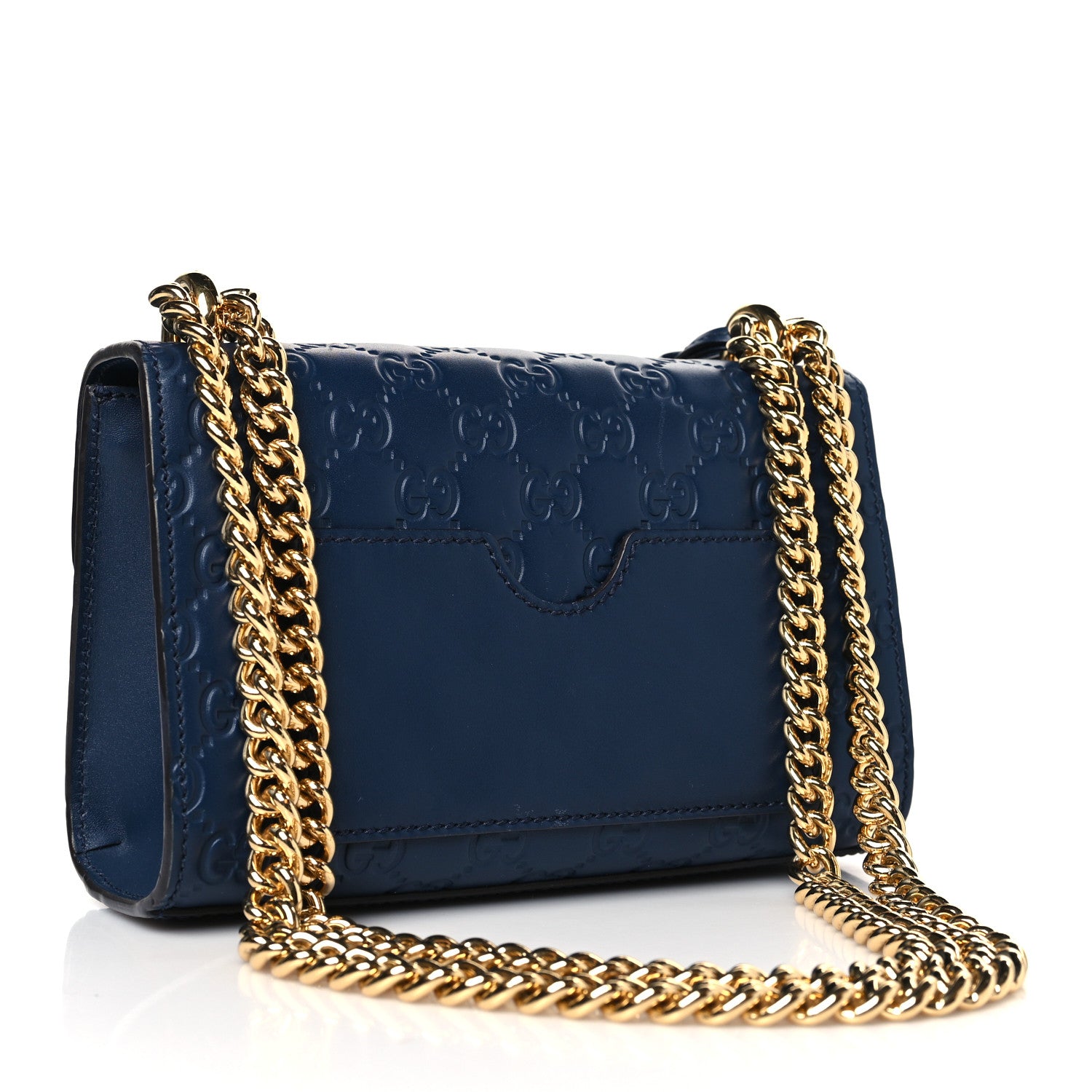 Gucci Guccissima Small Padlock Shoulder Bag Blue Agata 3 of 9