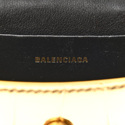 Balenciaga Metallic Calfskin Crocodile Embossed Hourglass Top Handle Bag Mini Gold 6 of 10