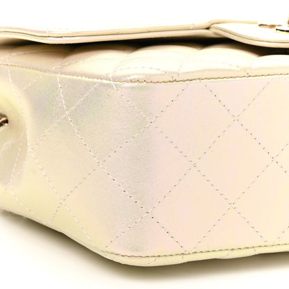 Chanel Iridescent Lambskin Quilted Mini Rectangular Flap Ivory 9 of 11