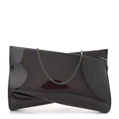 Christian Louboutin Metallic Patent Psychic Small Loubi Twist Zip Chain Clutch Bag Studio Black 1 of 11
