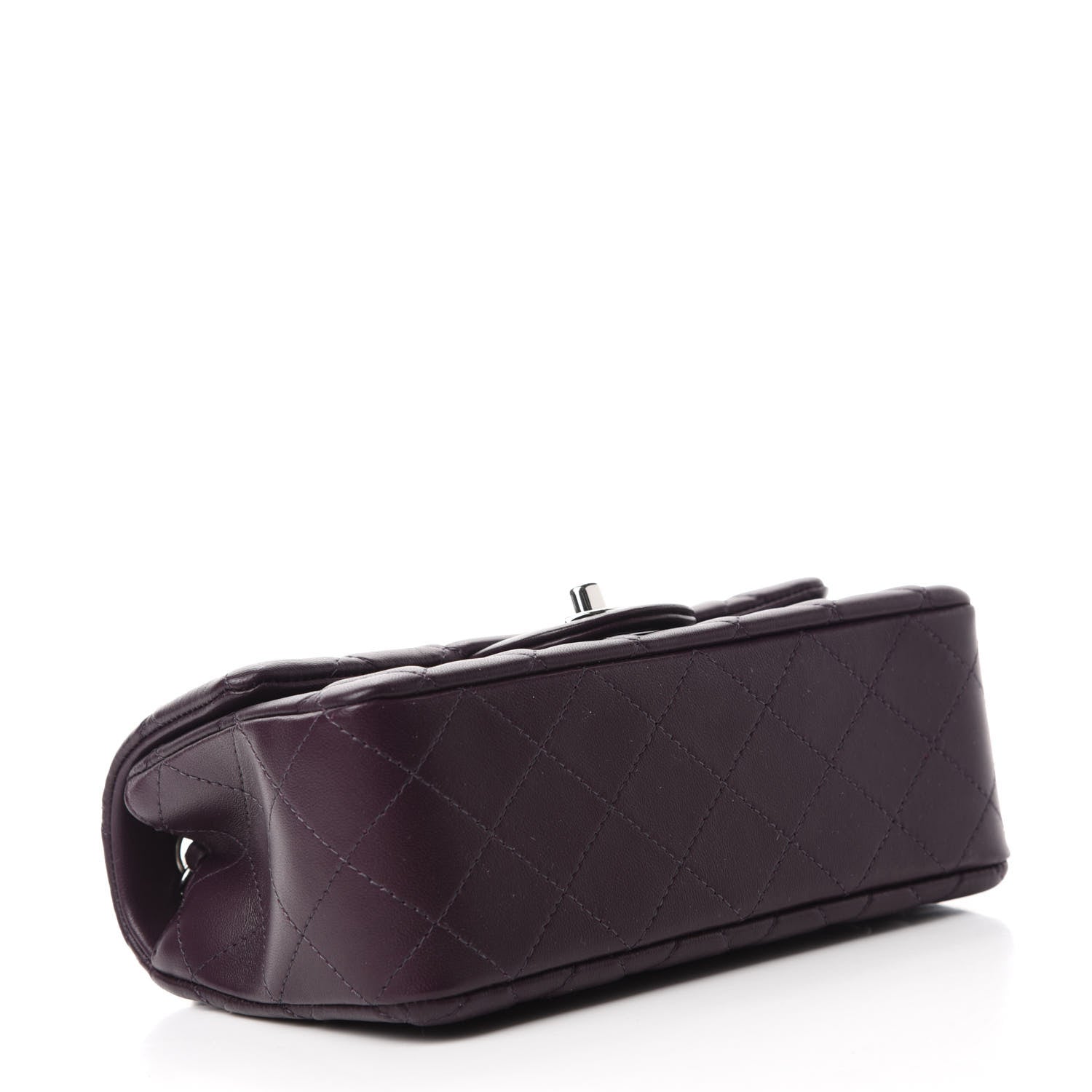 Chanel Lambskin Quilted Mini Rectangular Flap Dark Purple 4 of 11