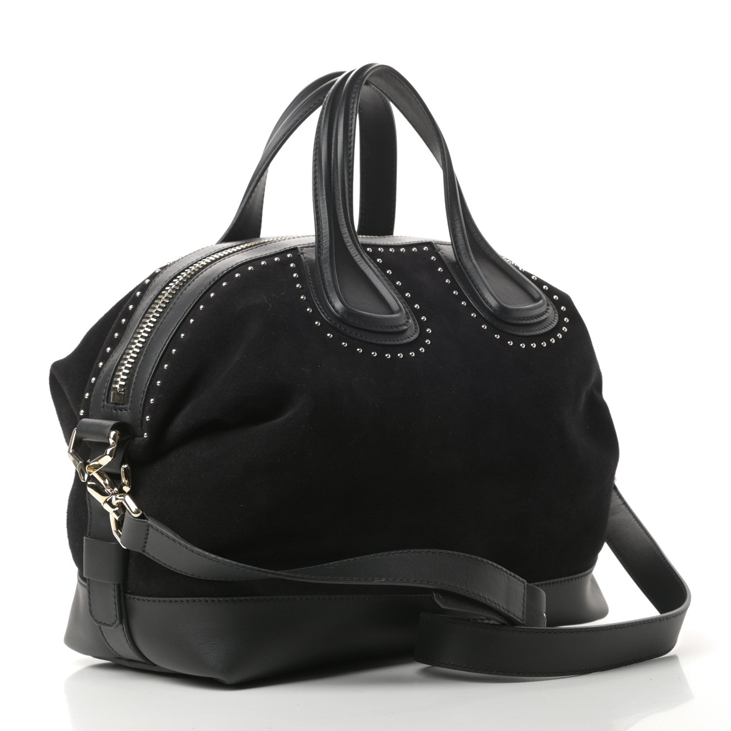 Givenchy Suede Calfskin Studded Medium Nightingale Black 3 of 10