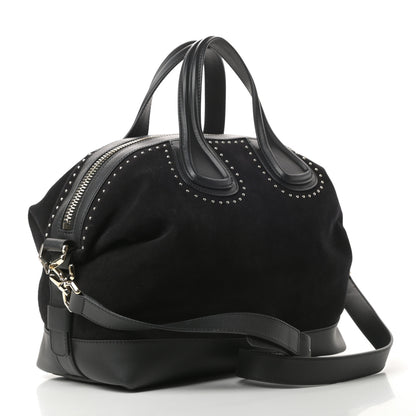 Givenchy Suede Calfskin Studded Medium Nightingale Black 3 of 10