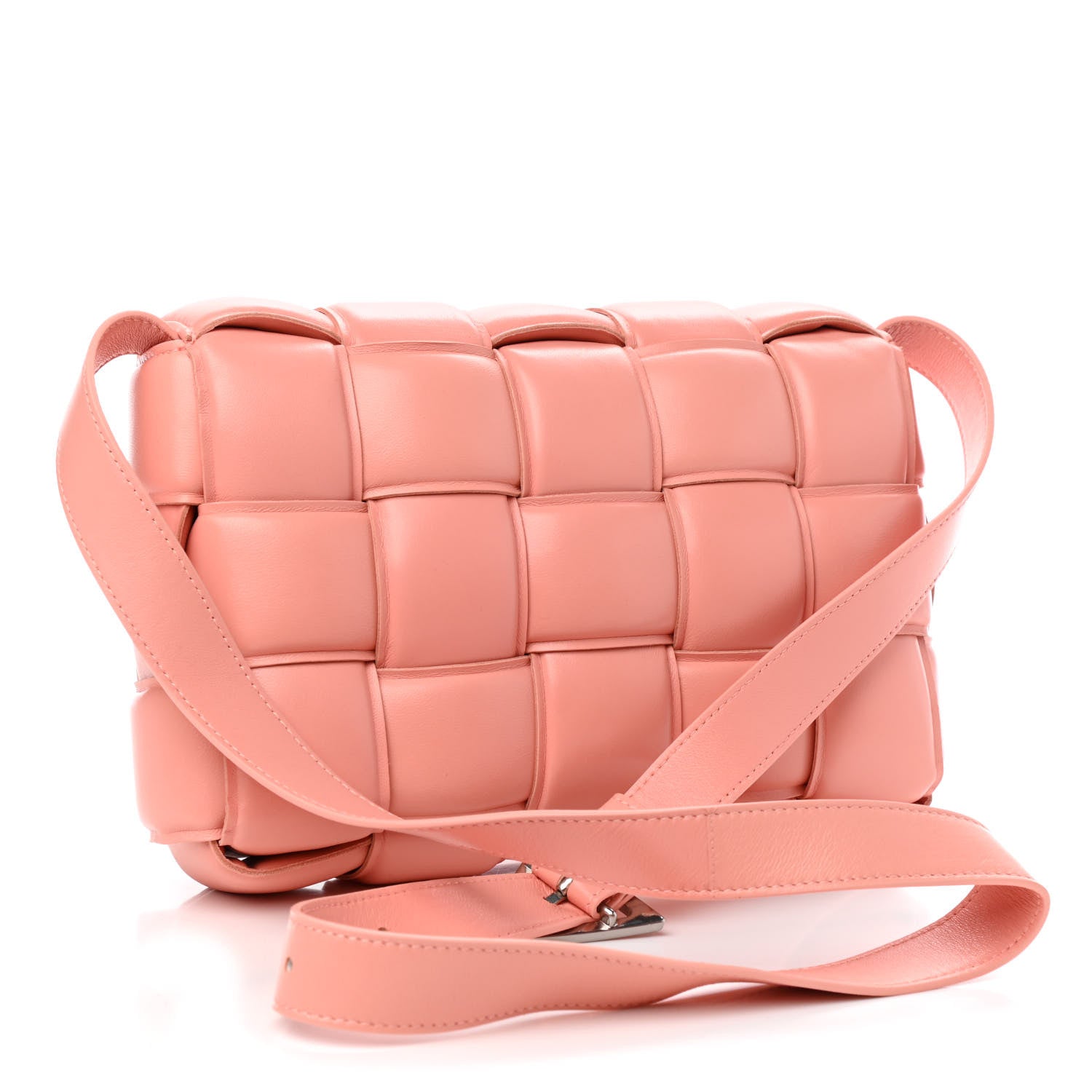 Bottega Veneta Nappa Maxi Intreccio Padded Cassette Crossbody Bag Peachy 3 of 9