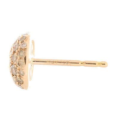 David Yurman 18K Rose Gold Cognac Diamond 8mm Cushion Stud Earrings 4 of 4