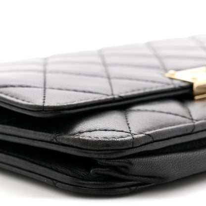 Chanel Lambskin Quilted Golden Class Wallet on Chain WOC Black Black 9 of 12