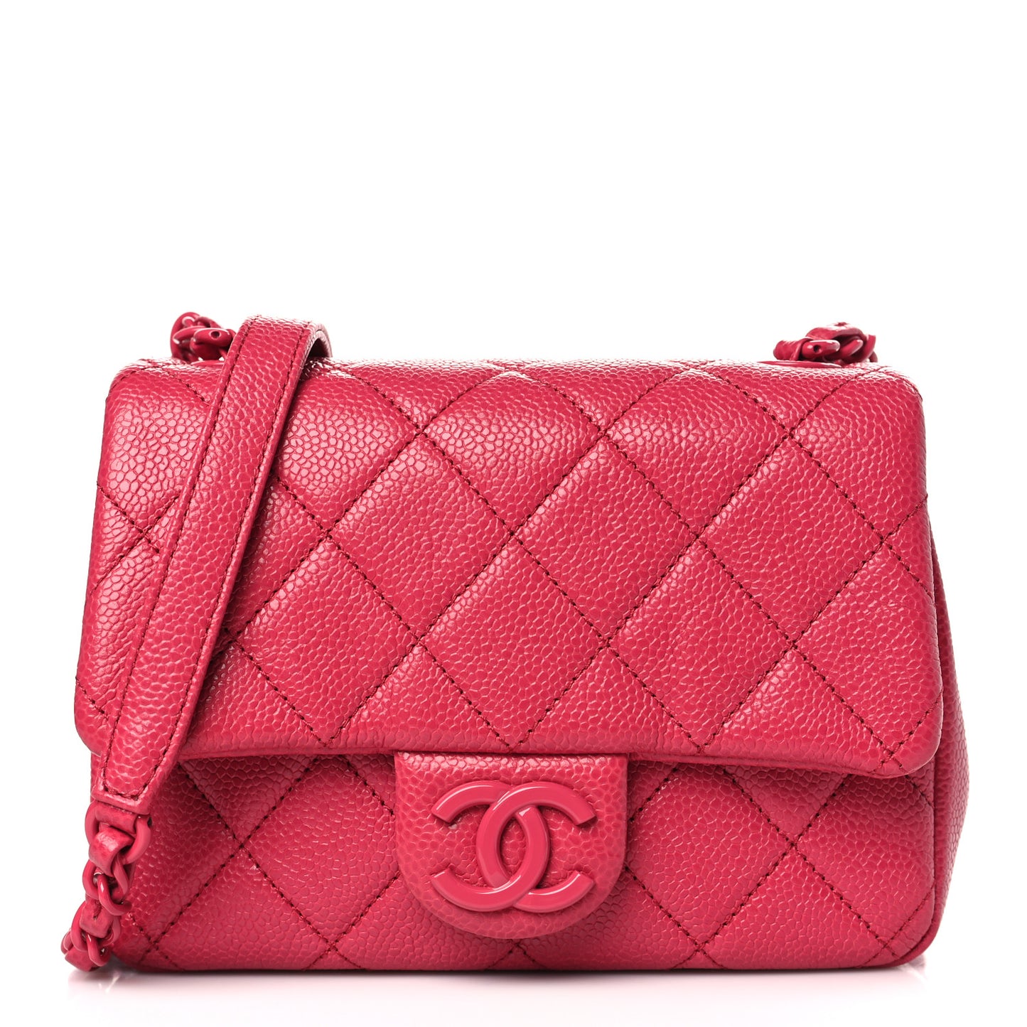 Caviar Quilted Mini Incognito Square Flap Dark Pink