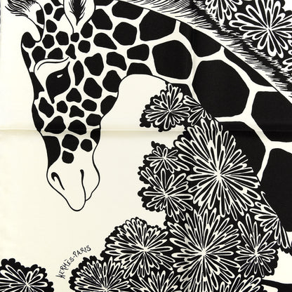 Hermes Silk The Three Graces Zoom Scarf 45 Blanc Casse Black 4 of 4