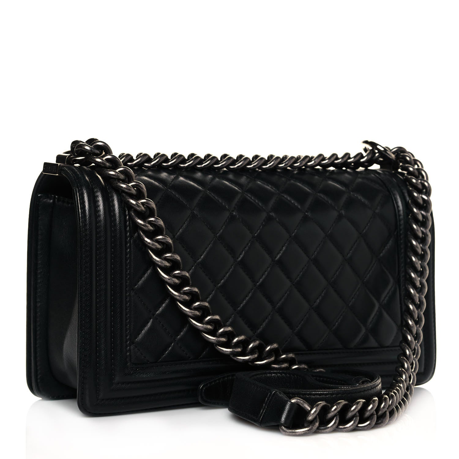 Chanel Lambskin Quilted Medium Boy Flap Black 3 of 13