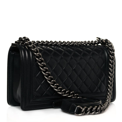 Chanel Lambskin Quilted Medium Boy Flap Black 3 of 13