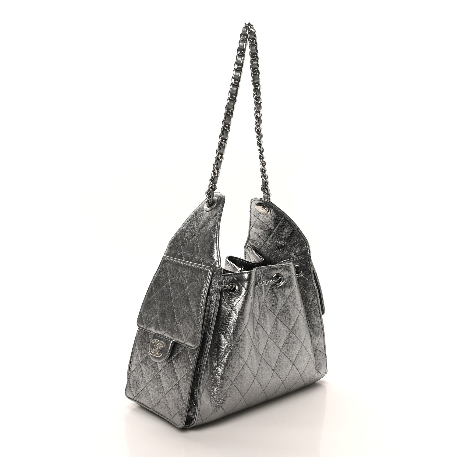Chanel Metallic Caviar Quilted Small Chanel 25 Handbag Anthracite 4 of 21
