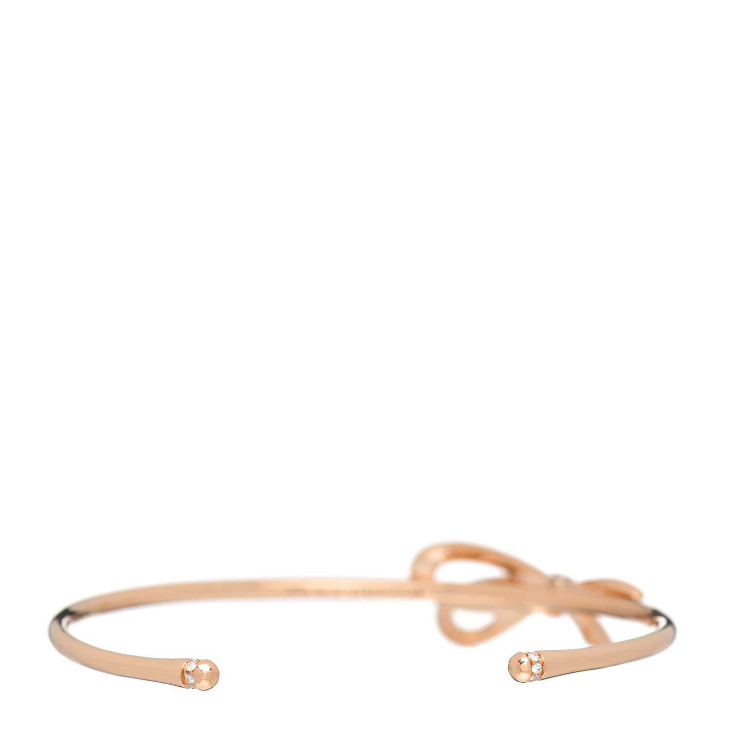 Tiffany 18K Rose Gold Diamond Bow Cuff Bracelet 3 of 4