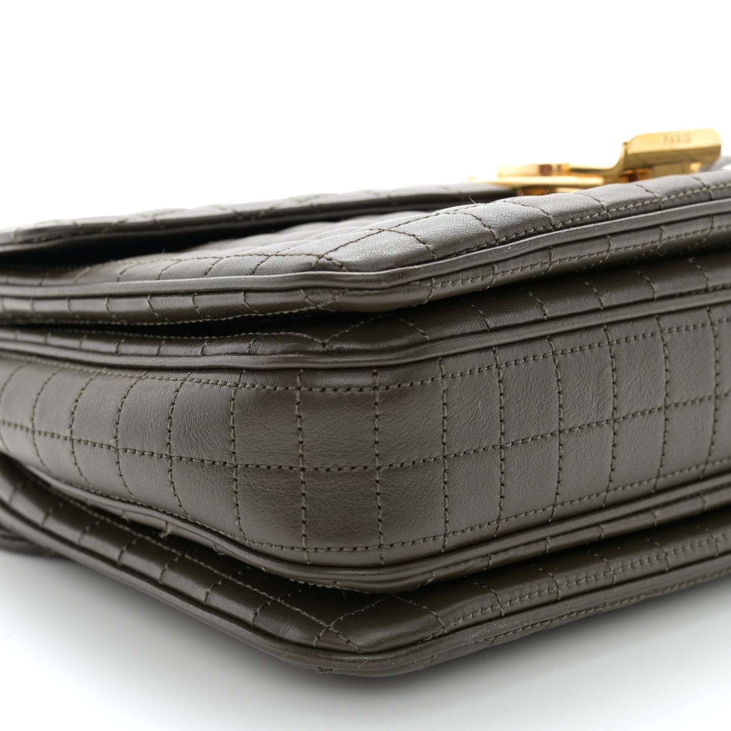 Calfskin Quilted Medium C Bag Khaki