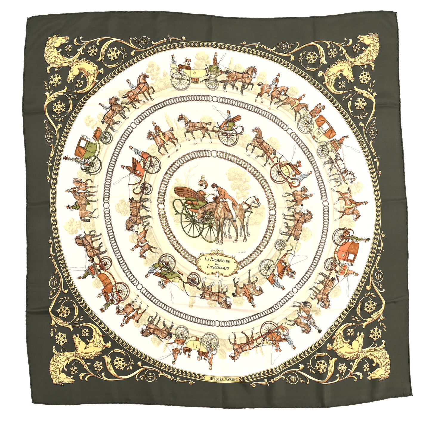 Silk La Promenade de Longchamps Scarf 90