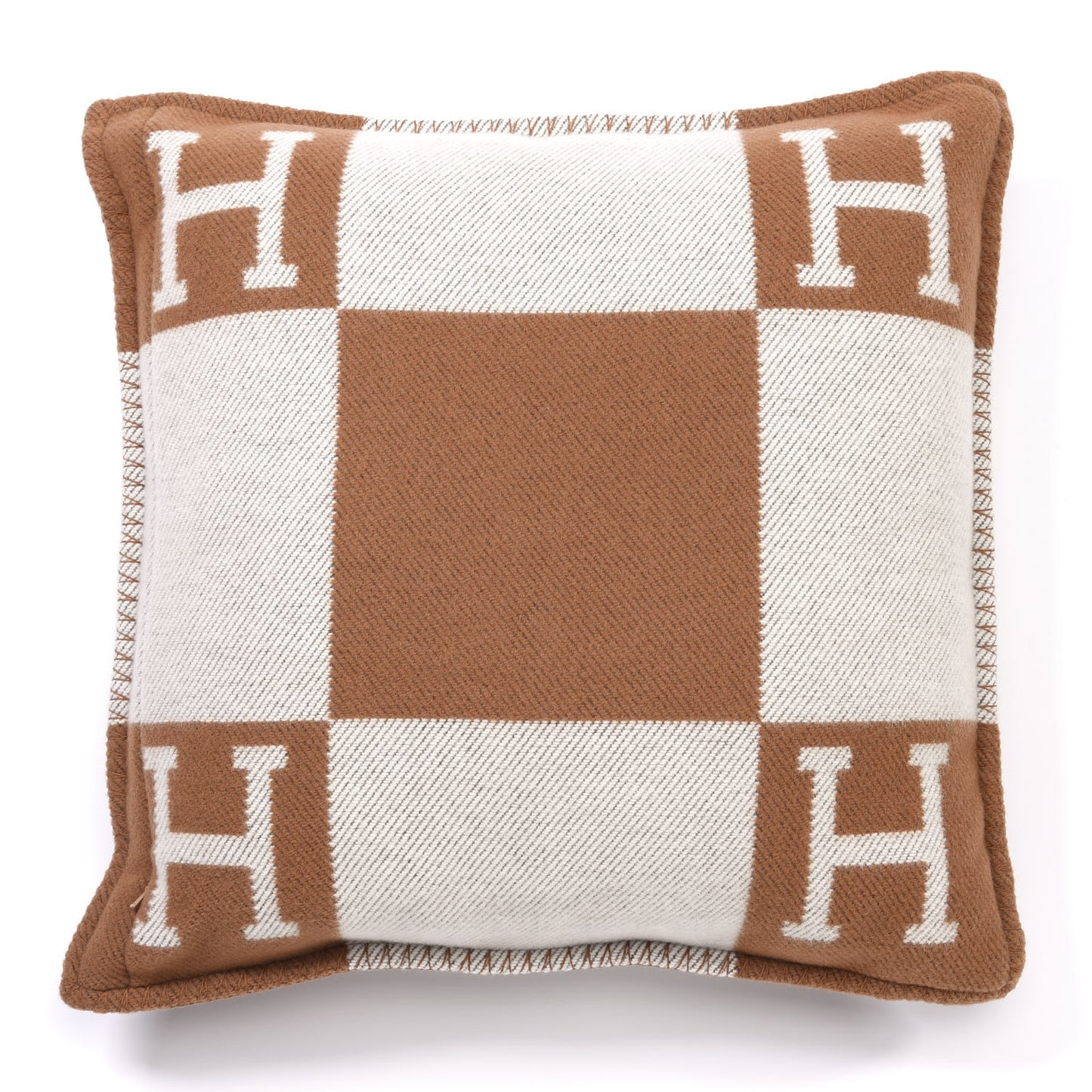 Wool Cashmere Avalon Pillow PM Ecru Camel