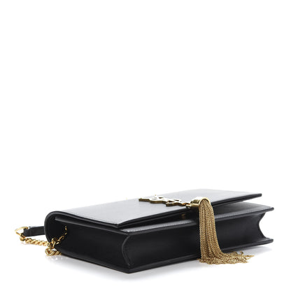 Saint Laurent Smooth Calfskin Classic Monogram Kate Tassel Satchel Black 3 of 10