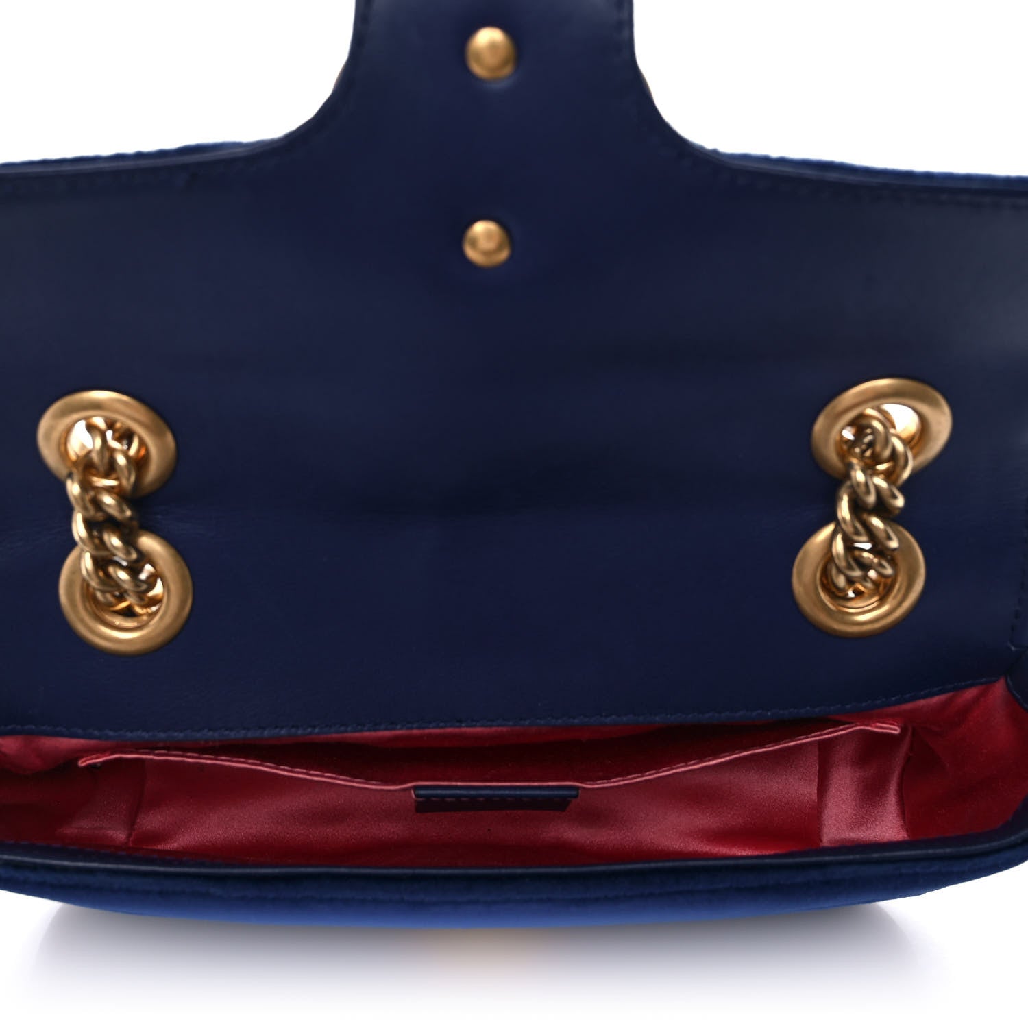 Gucci Velvet Matelasse Mini GG Marmont Shoulder Bag Cobalt Blue 5 of 10