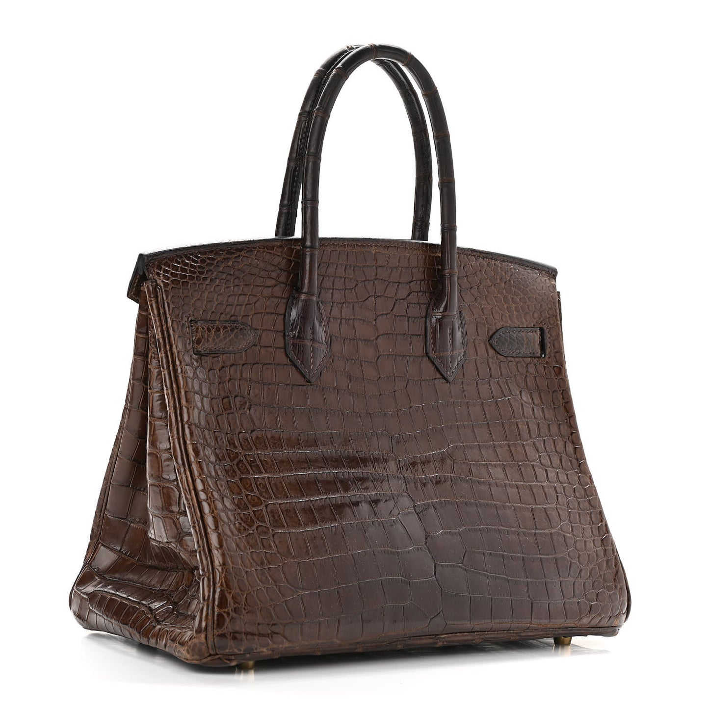 Shiny Porosus Crocodile Birkin 30 Havane