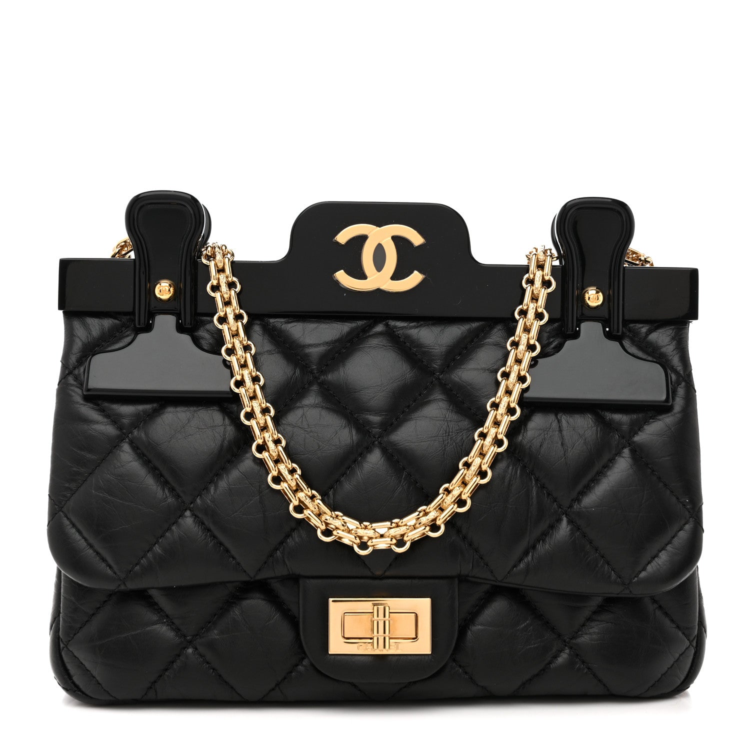 Chanel Aged Calfskin Quilted 2.55 Reissue Mini Hanger Flap Black 1 of 11