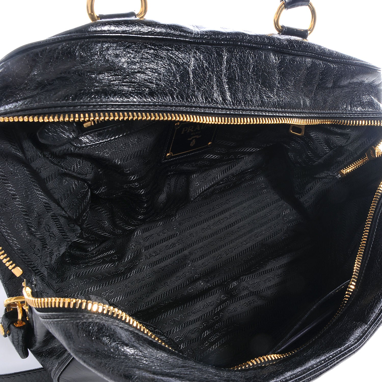 Prada Vitello Shine Tote Nero Black 5 of 9