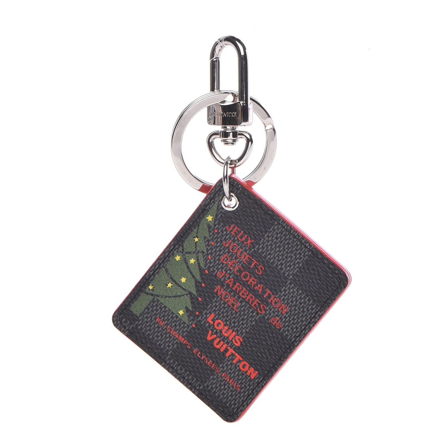 Louis Vuitton Damier Graphite Illustre Christmas Tree Bag Charm Key Holder Red 1 of 5