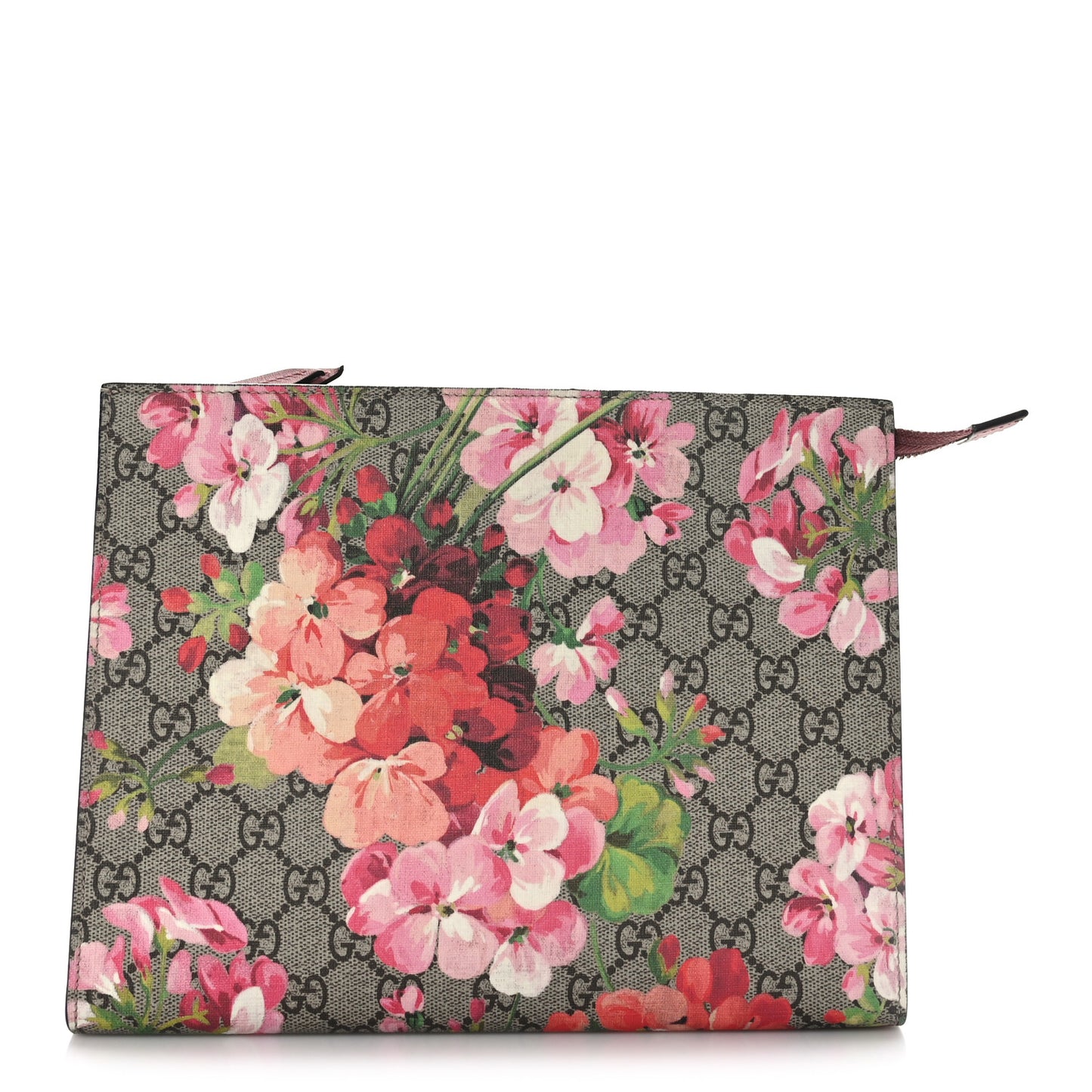 GG Supreme Monogram Blooms Large Cosmetic Case Beige Multicolor Dry Rose