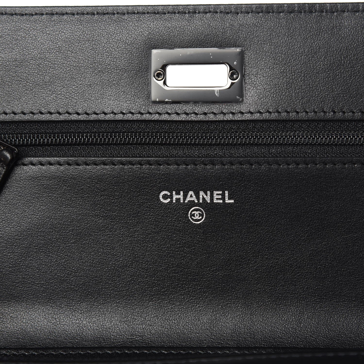 Chanel Aged Calfskin Chevron Quilted Reissue Wallet On Chain WOC So Black 6 of 11