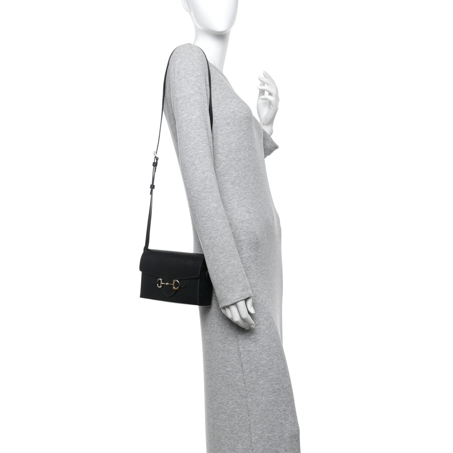Gucci Calfskin Horsebit 1955 Shoulder Bag Black 2 of 11
